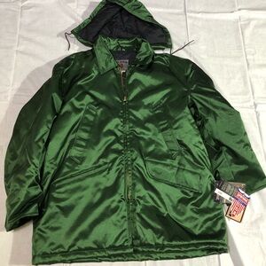Vintage New Deadstock Spiewak NYC USA Green Insulated Hooded Parka Coat Jacket